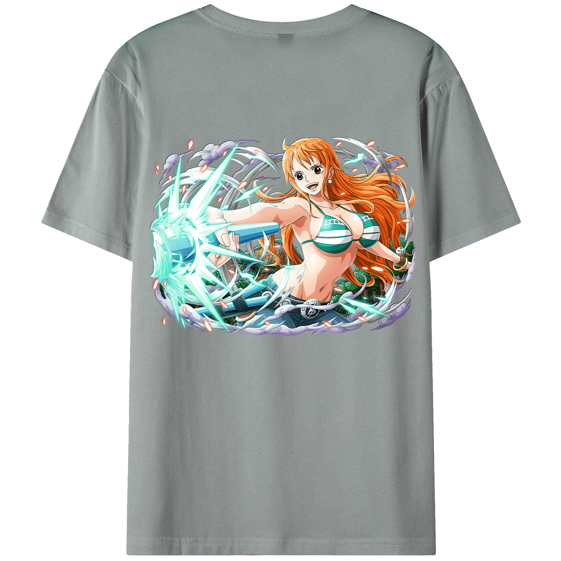 （画像用） ワンピース ナミ ONE PIECE Nami 綿100％ メンズ半袖Tシャツ（バックプリント） 通気性